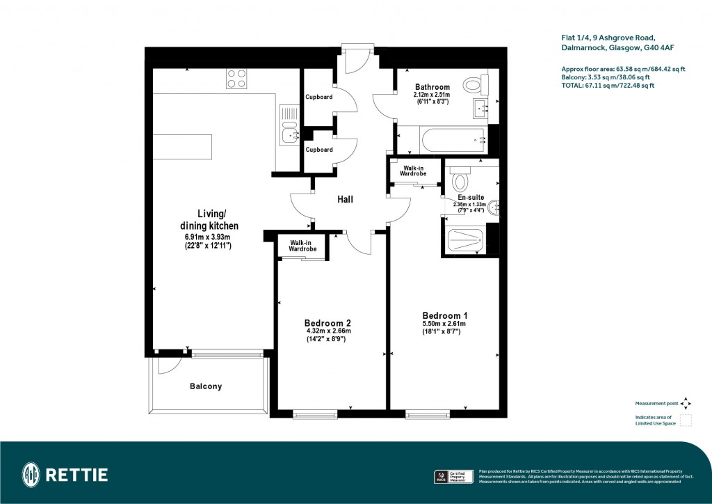 Floorplans For Flat 1/4, Ashgrove Road, Dalmarnock, Glasgow City