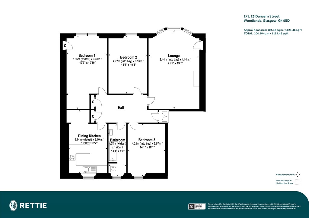 Floorplans For 2/1, Dunearn Street, Woodlands, Glasgow