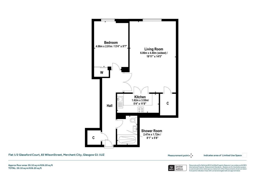 Floorplans For Flat 1/2 Glassford Court, Wilson Street, Merchant City, Glasgow City