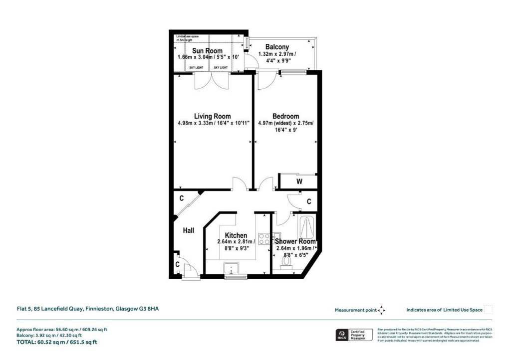 Floorplans For Flat 5, Lancefield Quay, Finnieston, Glasgow City