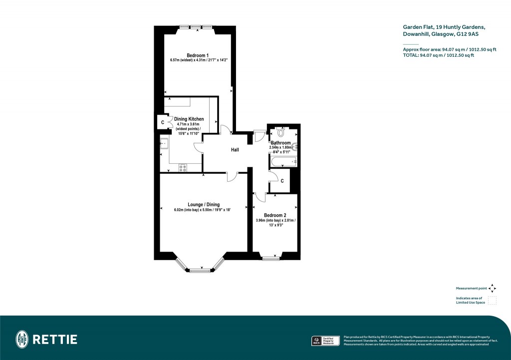 Floorplans For Basement Flat, Huntly Gardens, Dowanhill, Glasgow