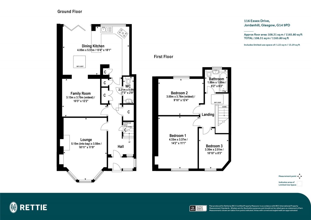 Floorplans For Essex Drive, Jordanhill, Glasgow