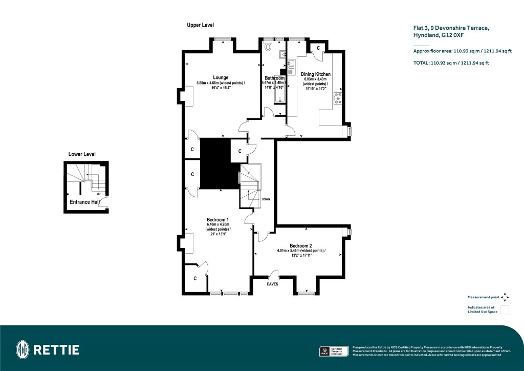 Floorplans For Flat 3, Devonshire Terrace, Hyndland, Glasgow