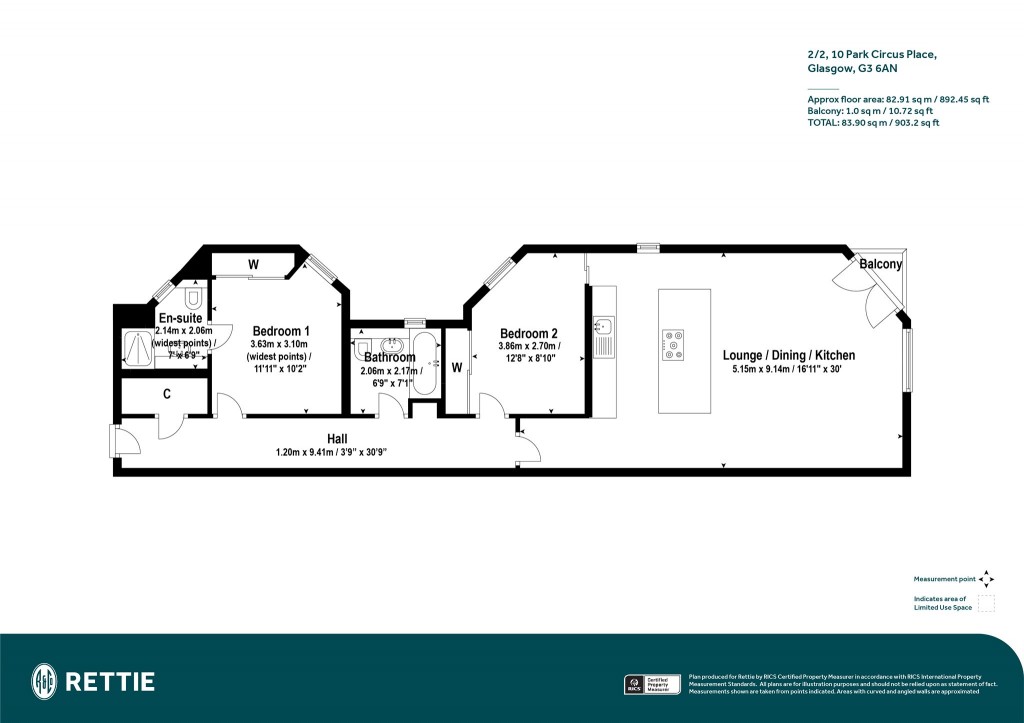 Floorplans For 2/2, Park Circus Place, Park, Glasgow