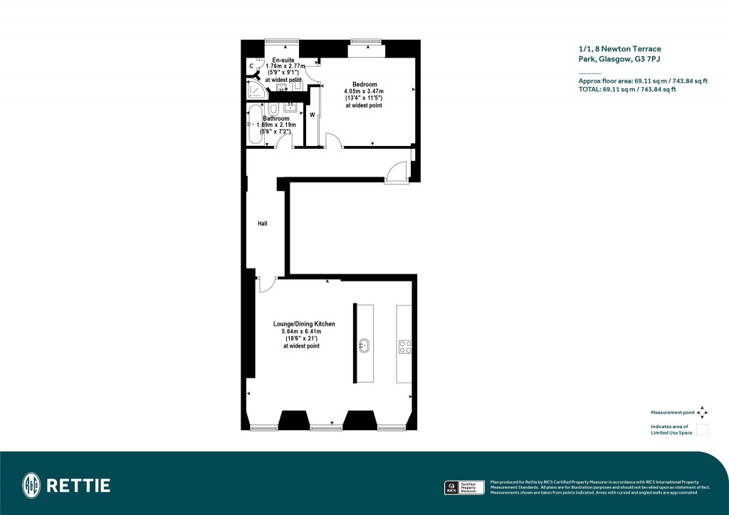 Floorplans For 1/1, Newton Terrace, Park, Glasgow