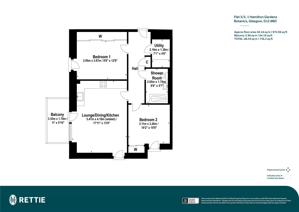 Floorplans For 3/3, Hamilton Gardens, Botanics, Glasgow