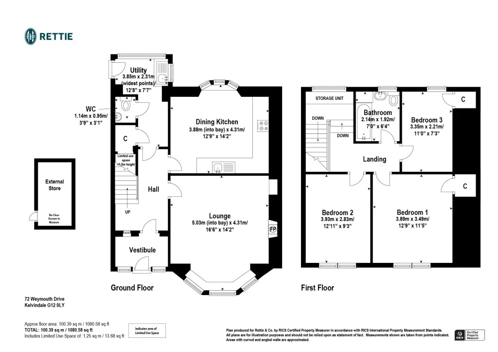 Floorplans For Weymouth Drive, Kelvindale, Glasgow