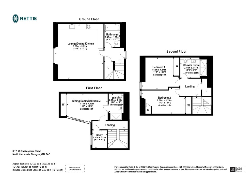 Floorplans For 0/1, Shakespeare Street, North Kelvinside, Glasgow