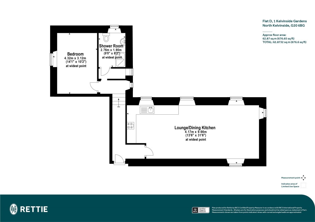 Floorplans For 1/2, Kelvinside Gardens, North Kelvinside, Glasgow