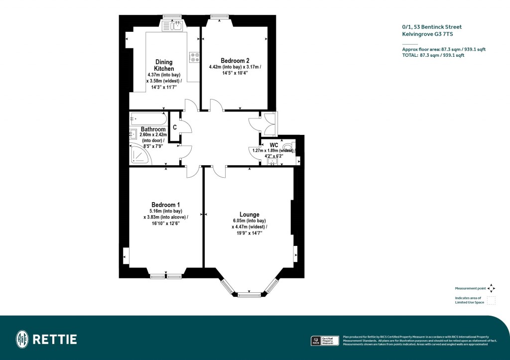 Floorplans For 0/1, Bentinck Street, Kelvingrove, Glasgow