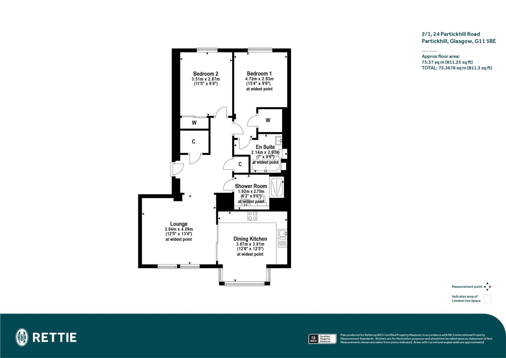 Floorplans For 2/1, Partickhill Road, Partickhill, Glasgow