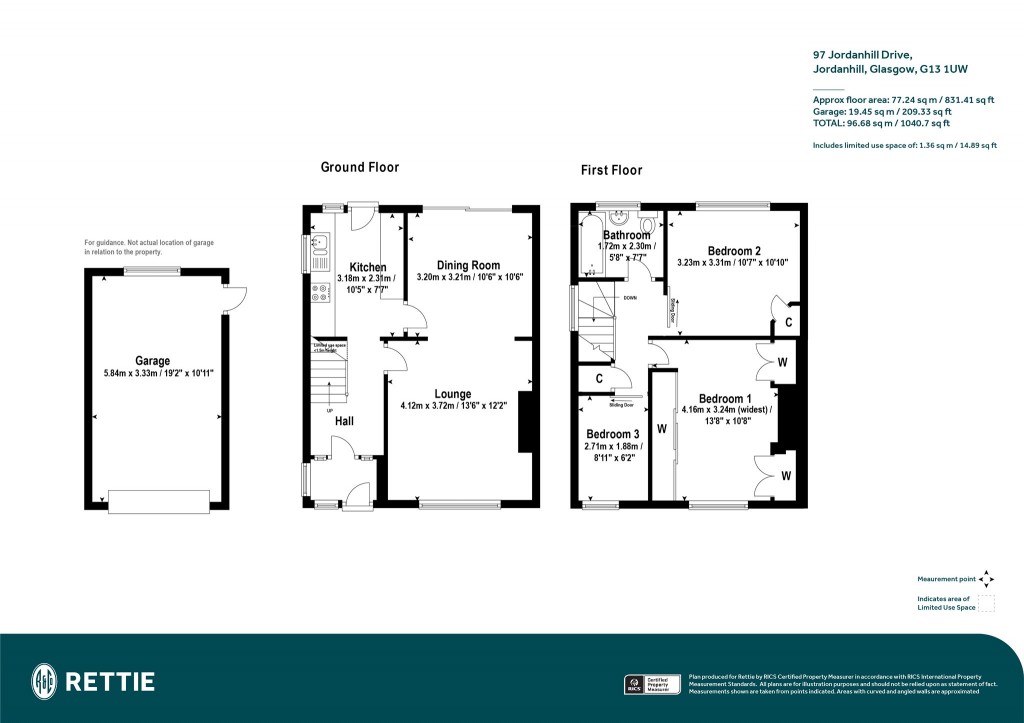 Floorplans For Jordanhill Drive, Jordanhill, Glasgow