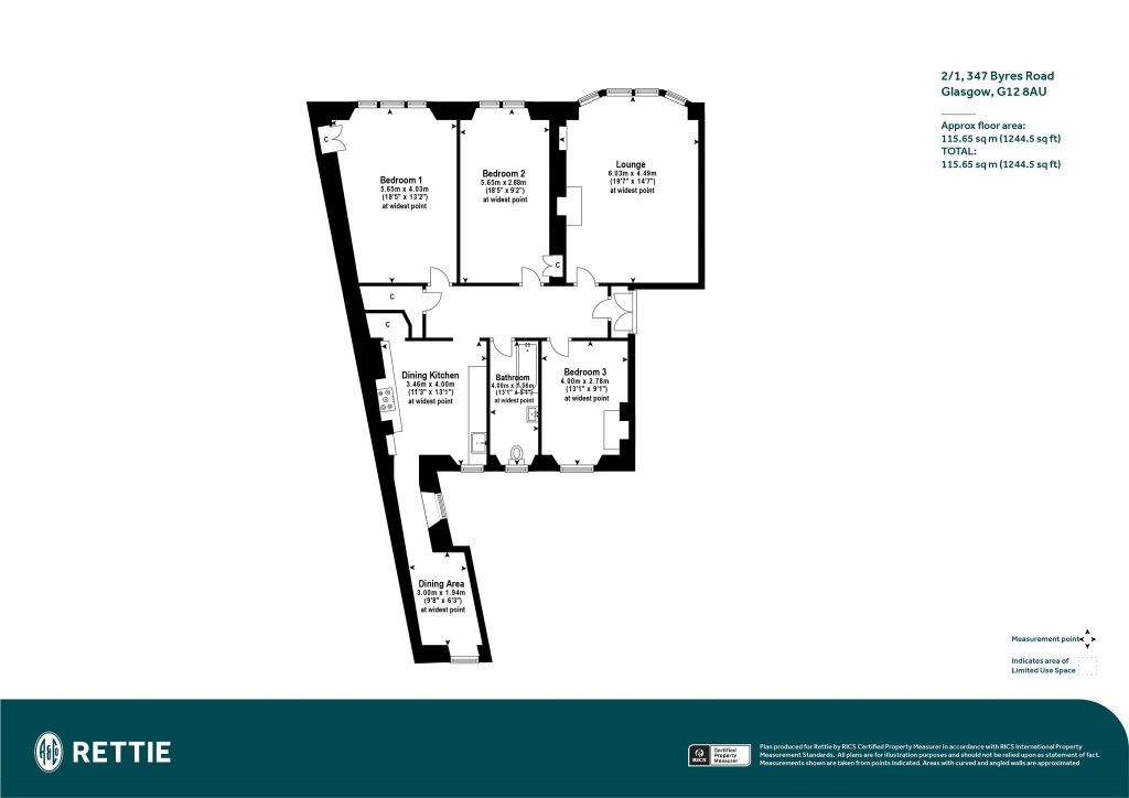 Floorplans For 2/1, Byres Road, Dowanhill, Glasgow