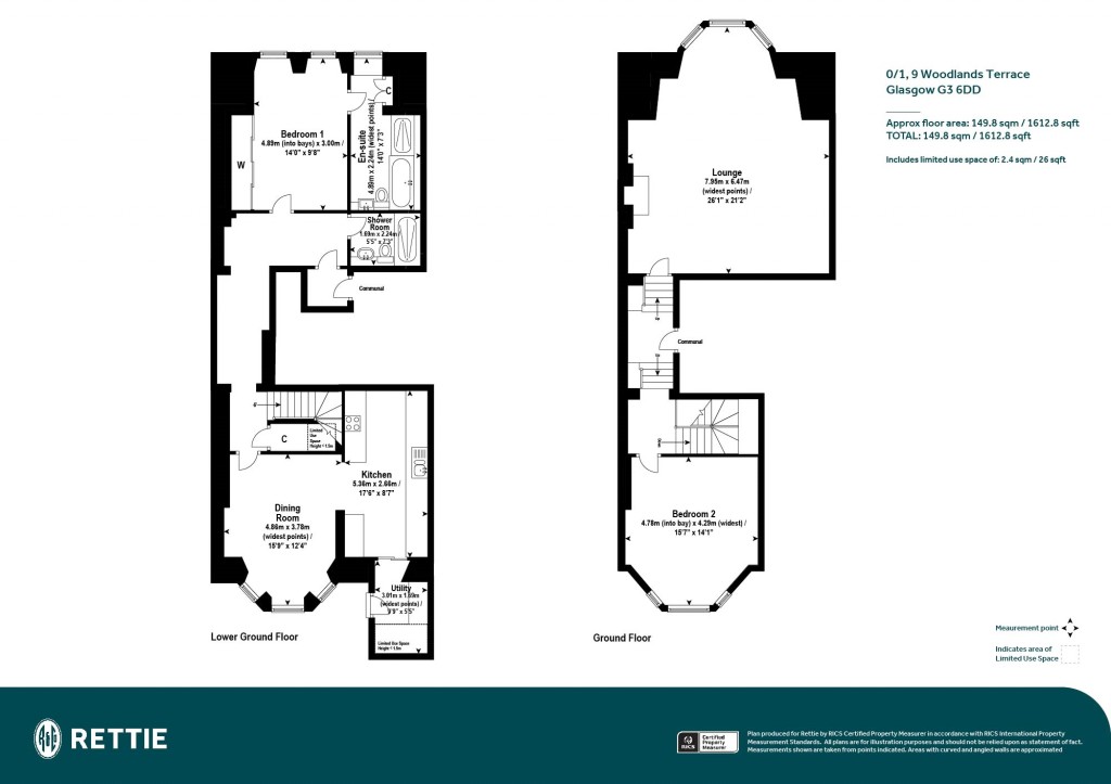 Floorplans For 0/1, Woodlands Terrace, Park, Glasgow