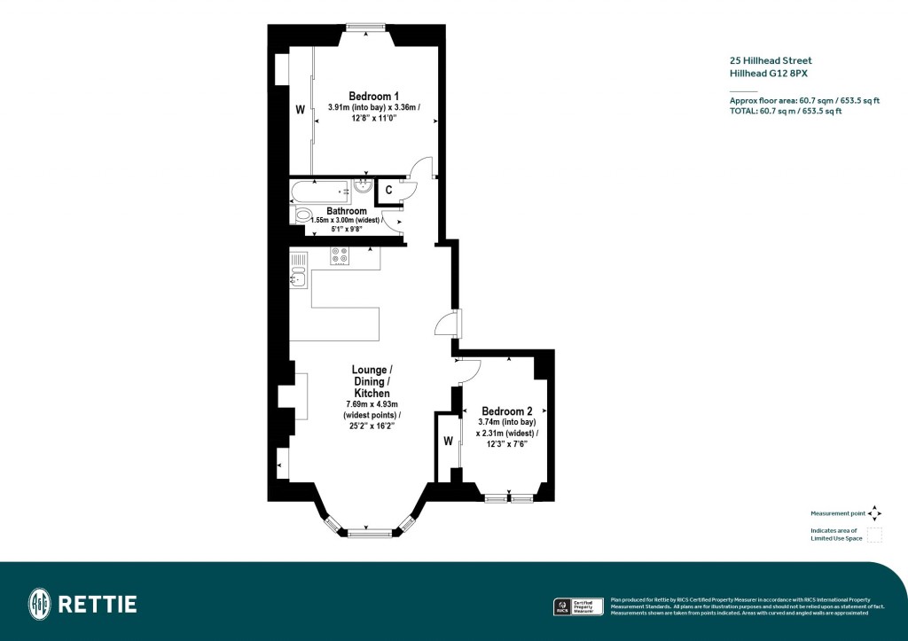 Floorplans For Flat 1, Hillhead Street, Hillhead, Glasgow