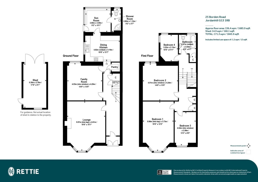 Floorplans For Borden Road, Jordanhill, Glasgow