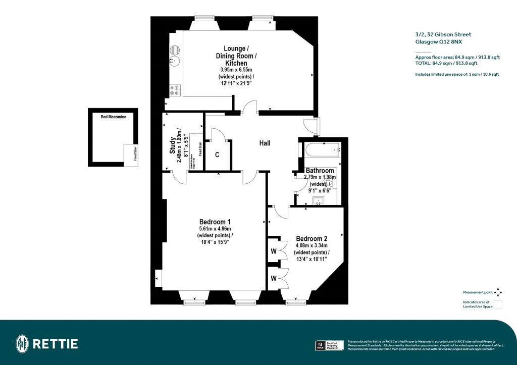 Floorplans For 3/2, Gibson Street, Hillhead, Glasgow