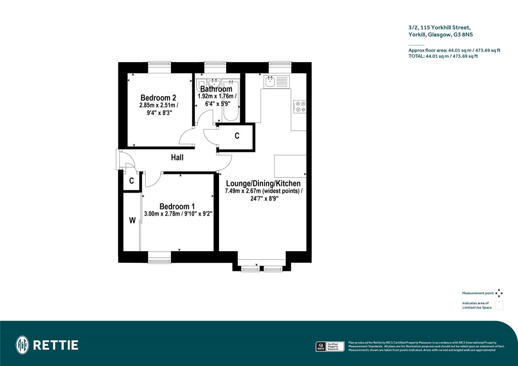 Floorplans For 3/2, Yorkhill Street, Yorkill, Glasgow