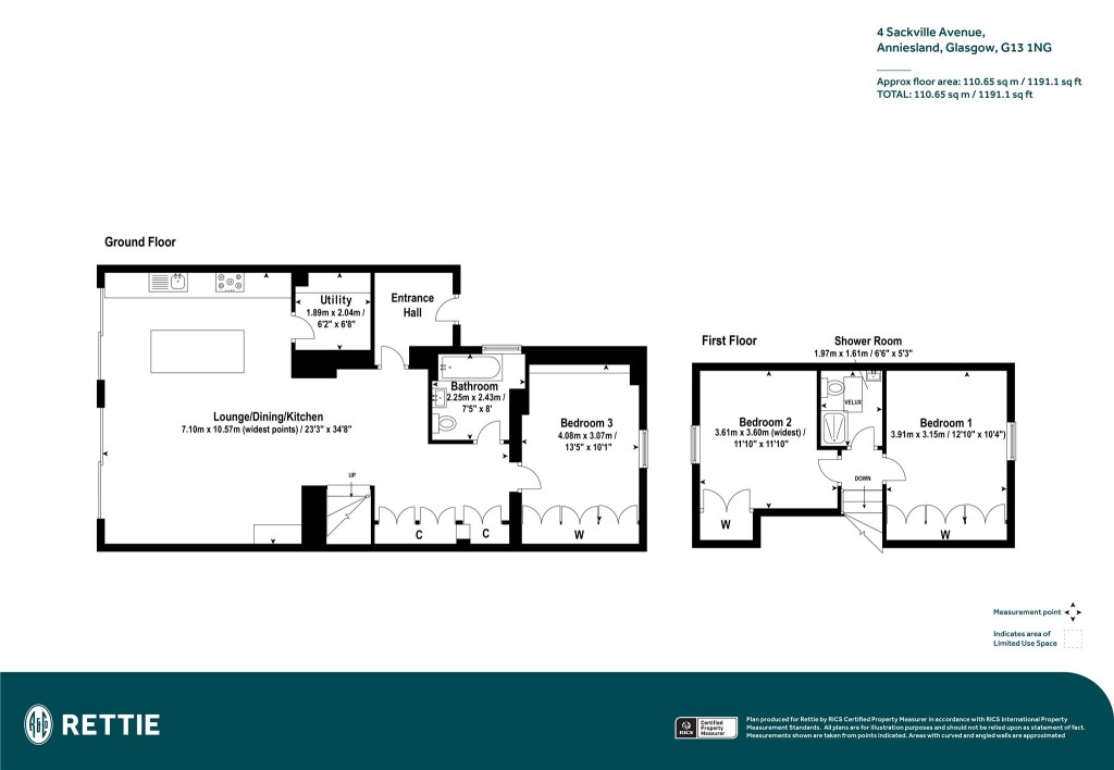 Floorplans For Sackville Avenue, Anniesland, Glasgow