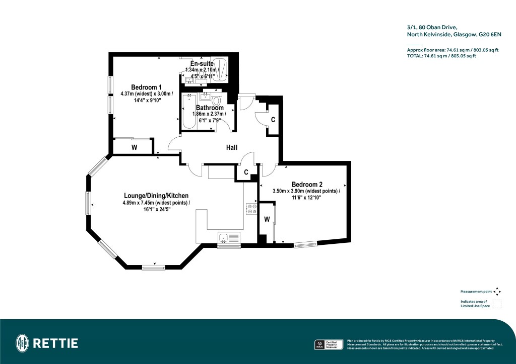 Floorplans For 3/1, Oban Drive, North Kelvinside, Glasgow