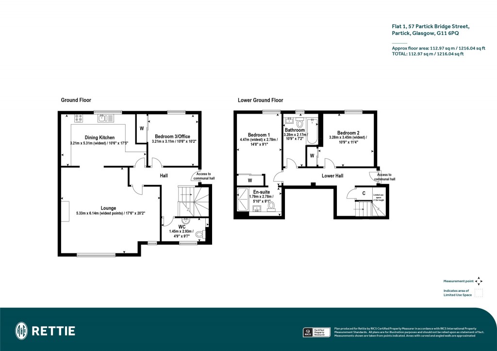 Floorplans For Flat 1, Partick Bridge Street, Partick, Glasgow