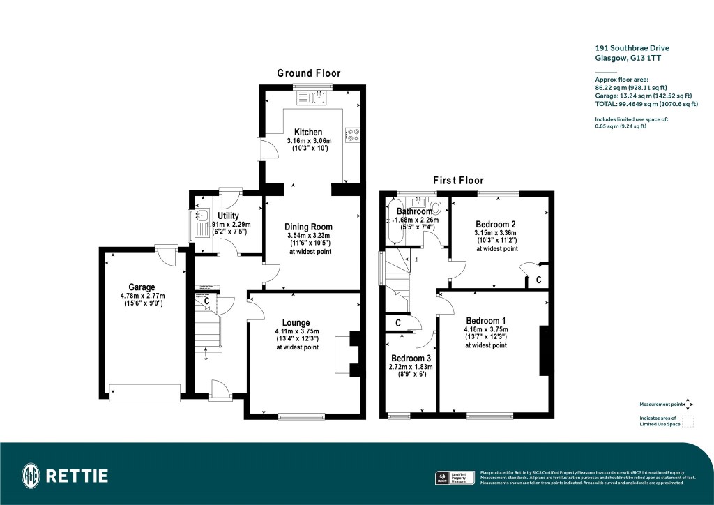 Floorplans For Southbrae Drive, Jordanhill, Glasgow