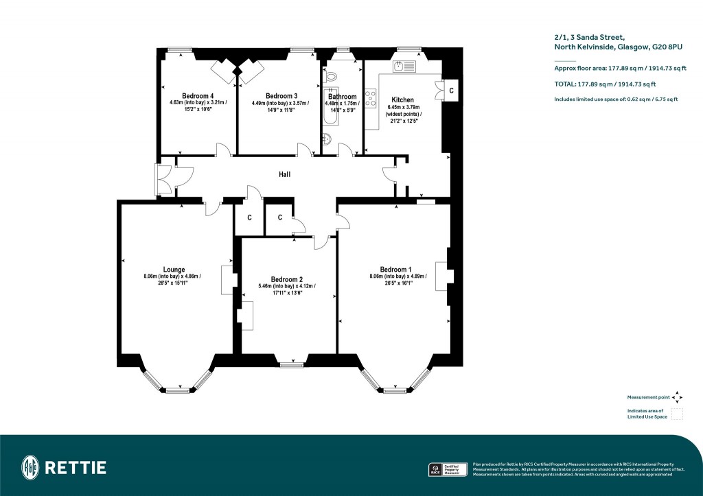 Floorplans For 2/1, Sanda Street, North Kelvinside, Glasgow