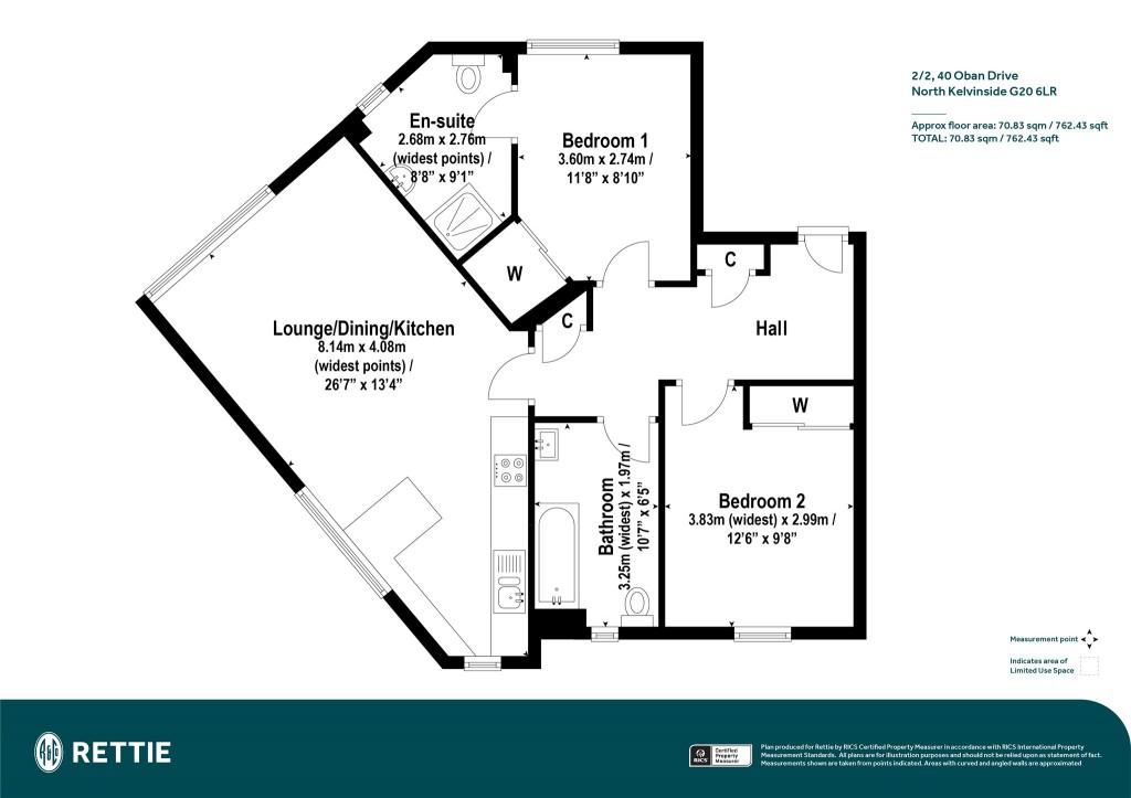 Floorplans For 2/22, Oban Drive, North Kelvinside, Glasgow