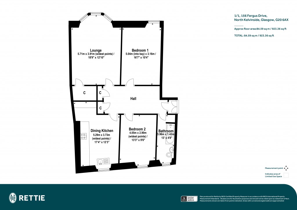 Floorplans For 1/1, Fergus Drive, North Kelvinside, Glasgow