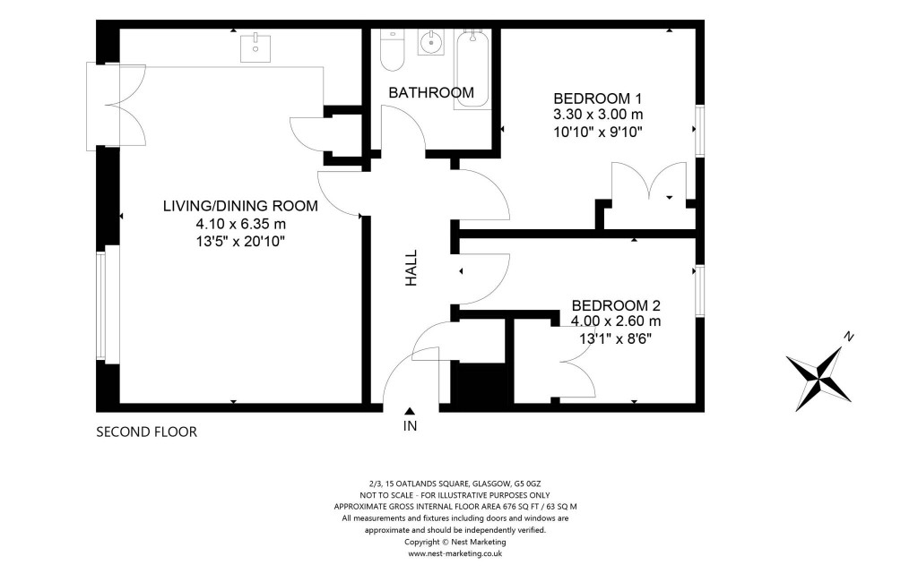 Floorplans For Flat 2/3, Oatlands Square, Oatlands, Glasgow City