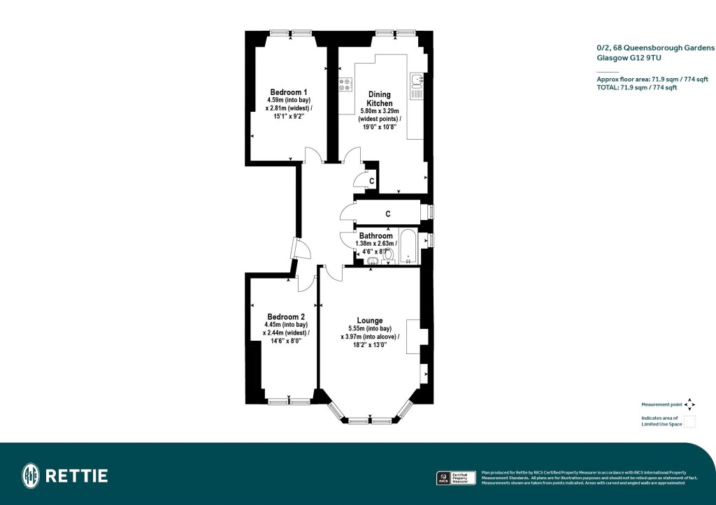 Floorplans For 0/2, Queensborough Gardens, Hyndland, Glasgow