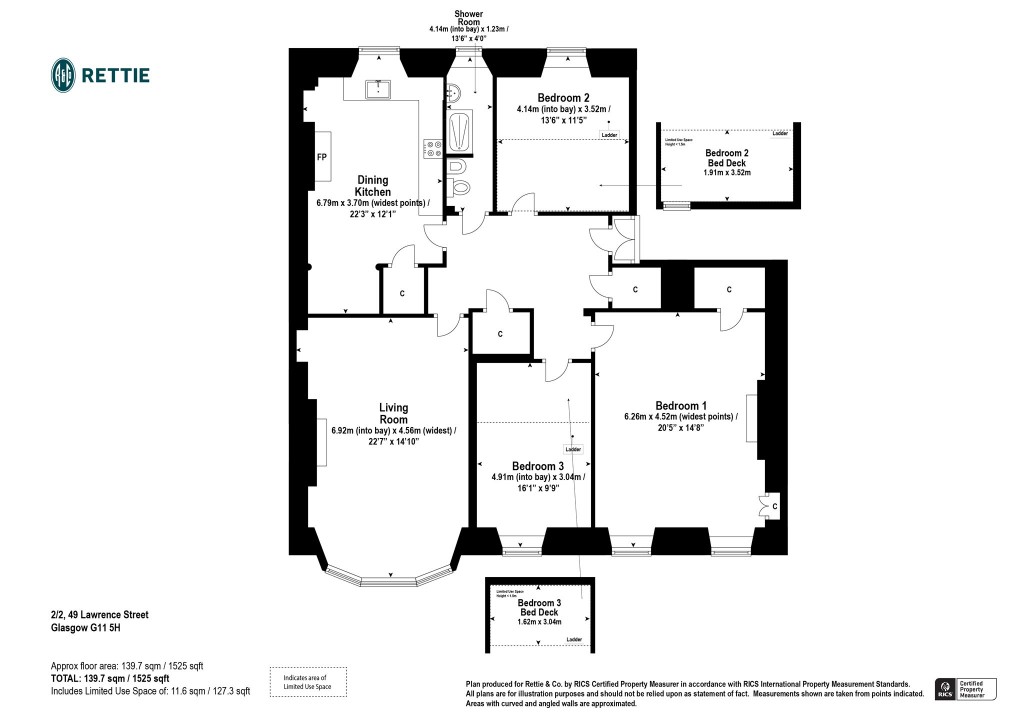 Floorplans For 2/2, Lawrence Street, Dowanhill, Glasgow