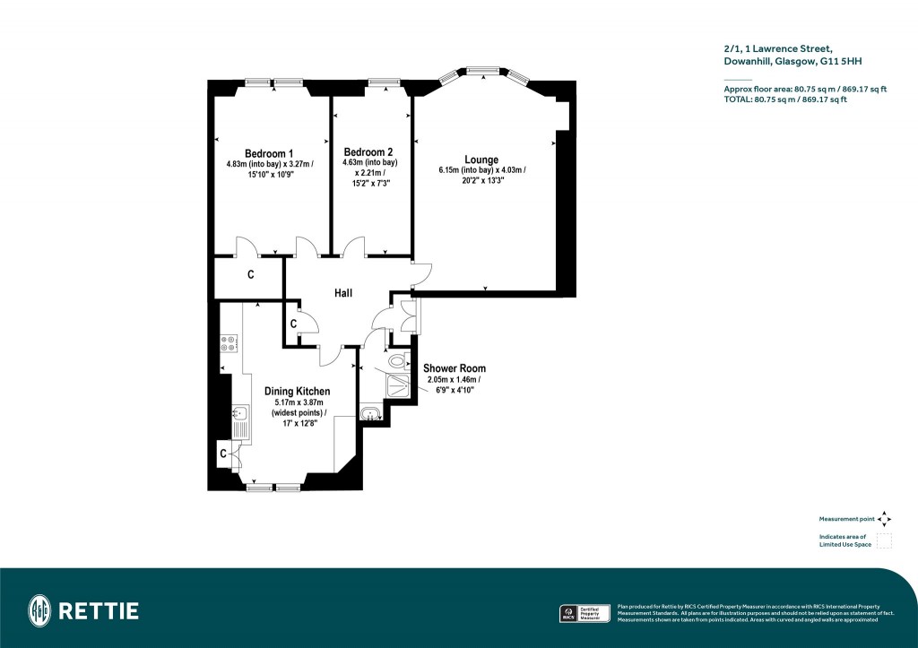 Floorplans For 2/1, Lawrence Street, Dowanhill, Glasgow