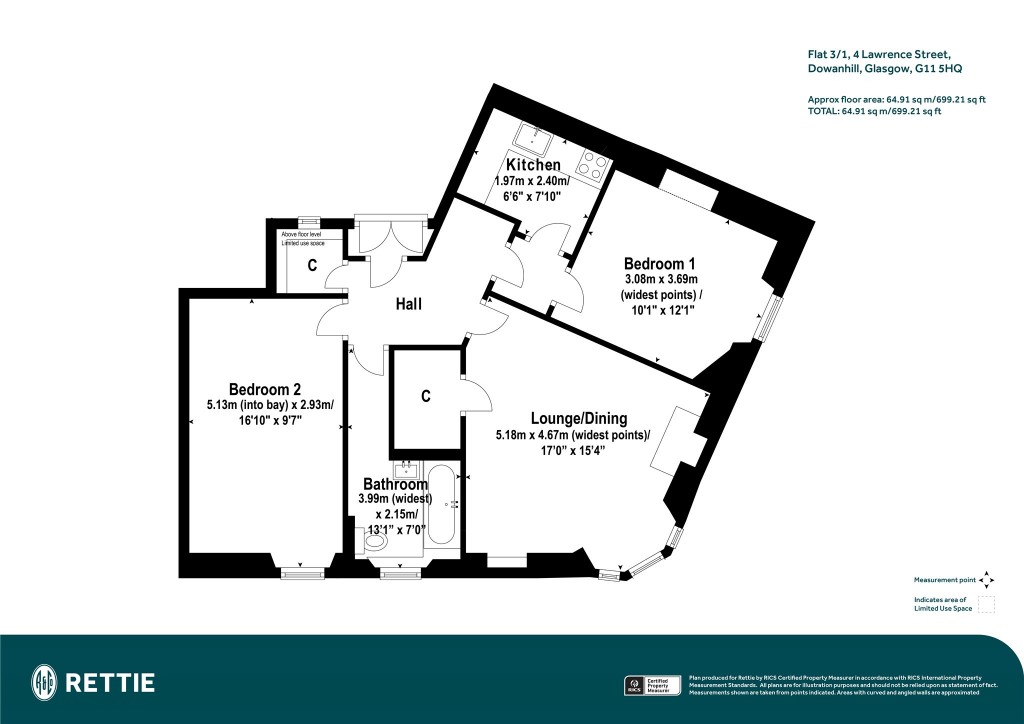 Floorplans For 3/1, Lawrence Street, Dowanhill, Glasgow