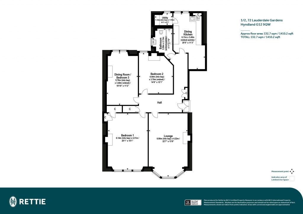 Floorplans For 1/2, Lauderdale Gardens, Hyndland, Glasgow