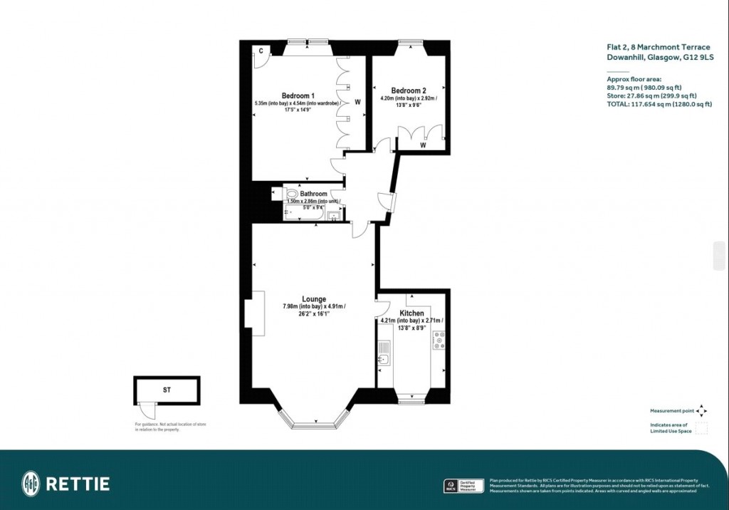 Floorplans For Flat 2, Marchmont Terrace, Dowanhill, Glasgow