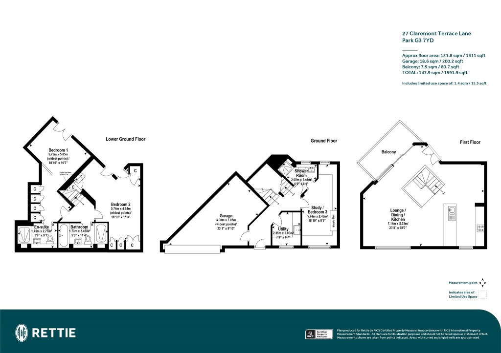 Floorplans For Claremont Terrace Lane, Park, Glasgow