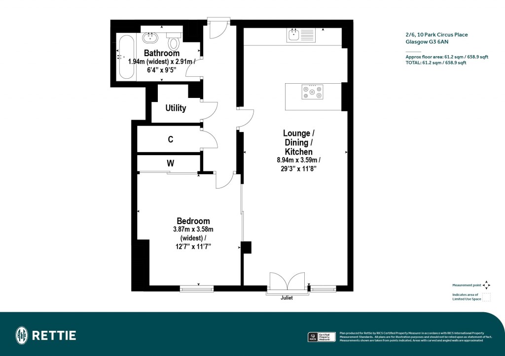 Floorplans For 2/6, Park Circus Place, Park, Glasgow