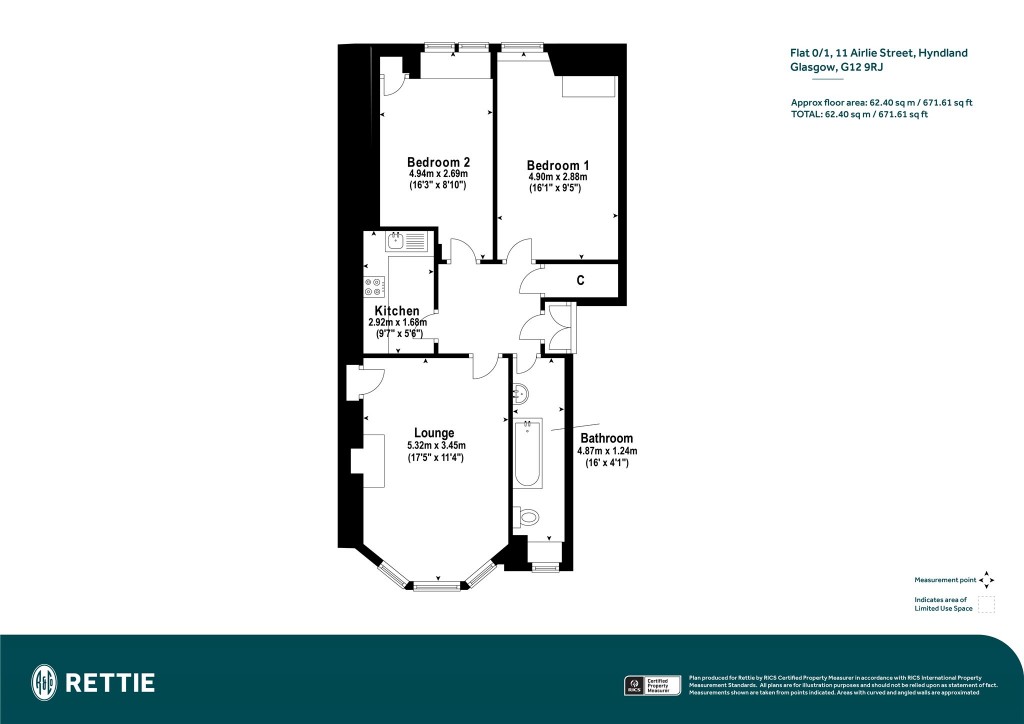 Floorplans For 0/1, Airlie Street, Hyndland, Glasgow