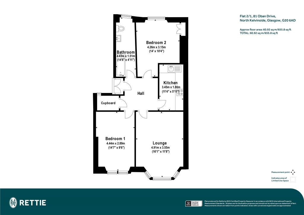 Floorplans For 2/1, Oban Drive, North Kelvinside, Glasgow