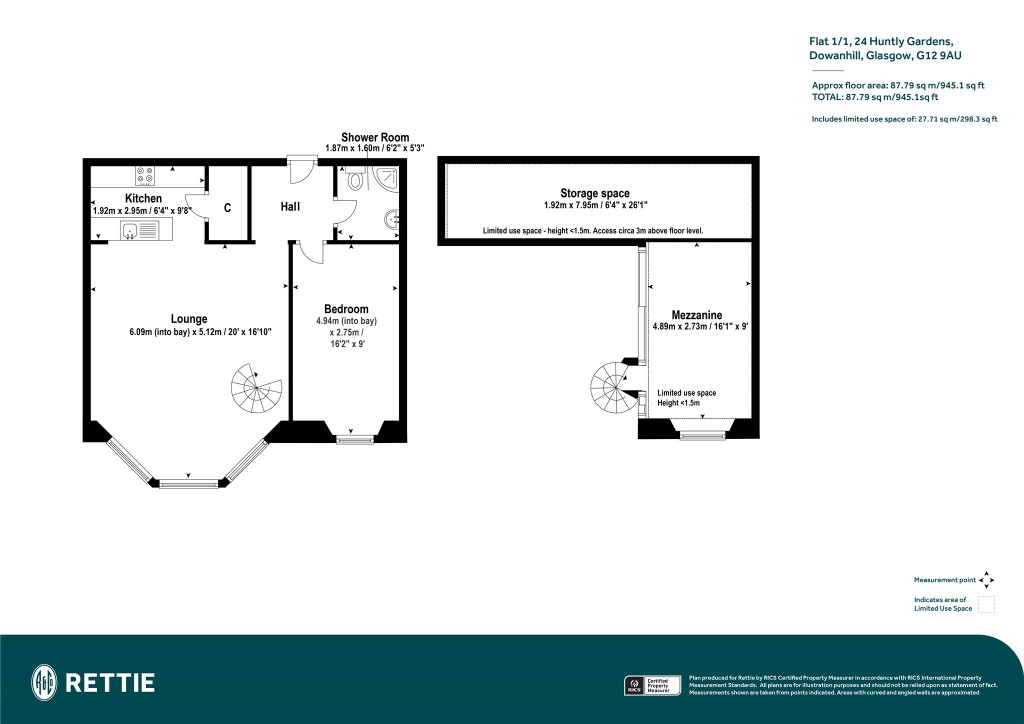 Floorplans For 1/1, Huntly Gardens, Dowanhill, Glasgow