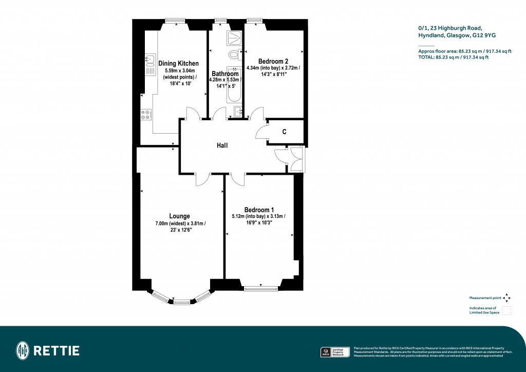 Floorplans For 0/1, Highburgh Road, Hyndland, Glasgow