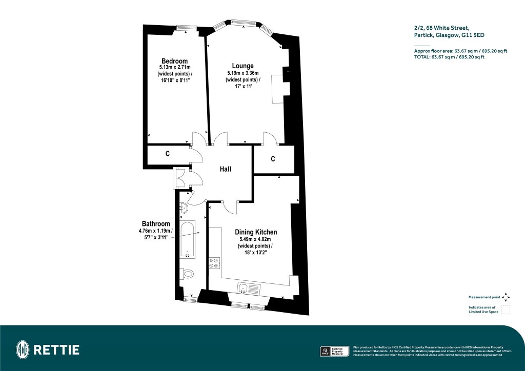 Floorplans For 2/2, White Street, Partick, Glasgow