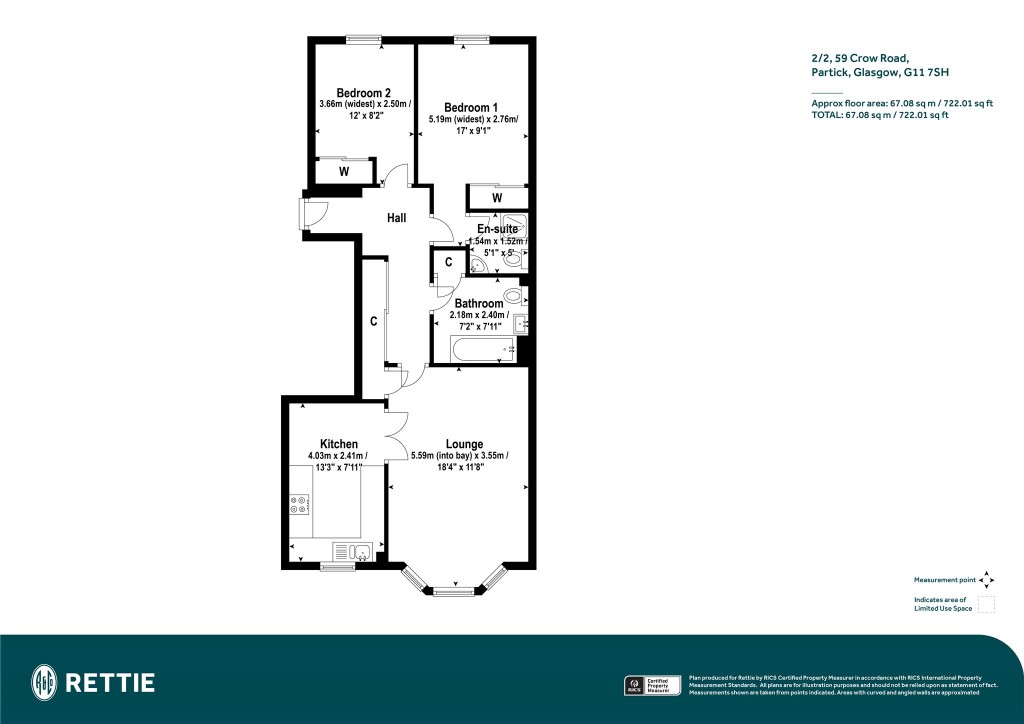 Floorplans For 2/2, Crow Road, Partick, Glasgow