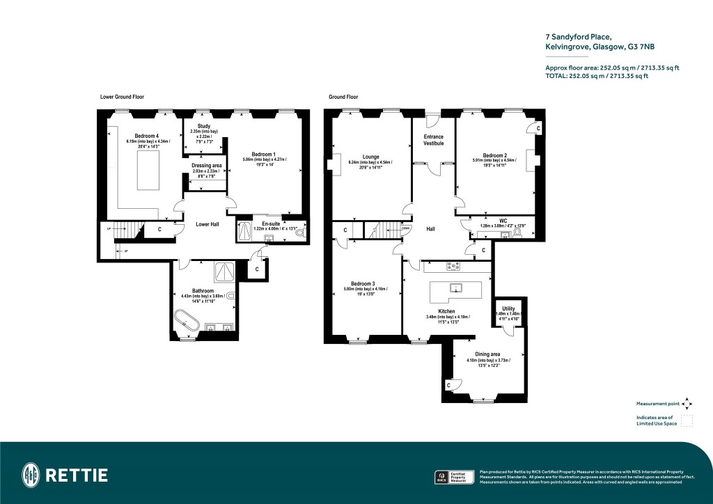 Floorplans For Main Door, Sandyford Place, Kelvingrove, Glasgow