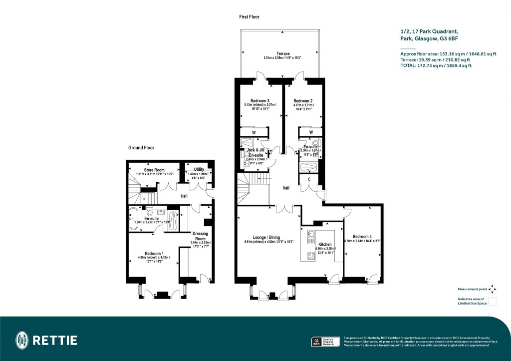 Floorplans For 1/2, Park Quadrant, Park, Glasgow