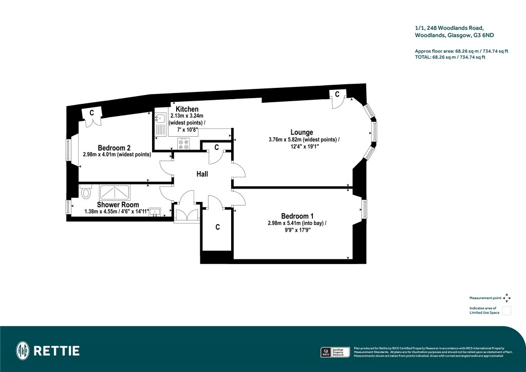 Floorplans For 1/1, Woodlands Road, Woodlands, Glasgow