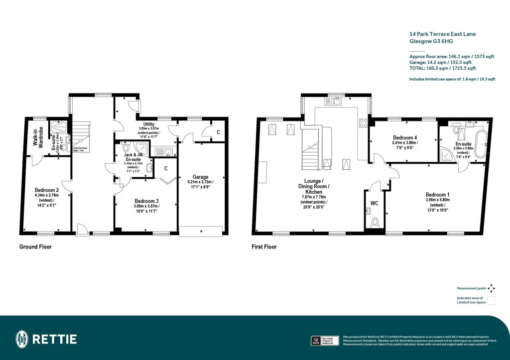 Floorplans For Park Terrace East Lane, Park, Glasgow