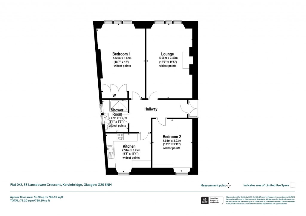 Floorplans For 0/2, Lansdowne Crescent, Kelvinbridge, Glasgow