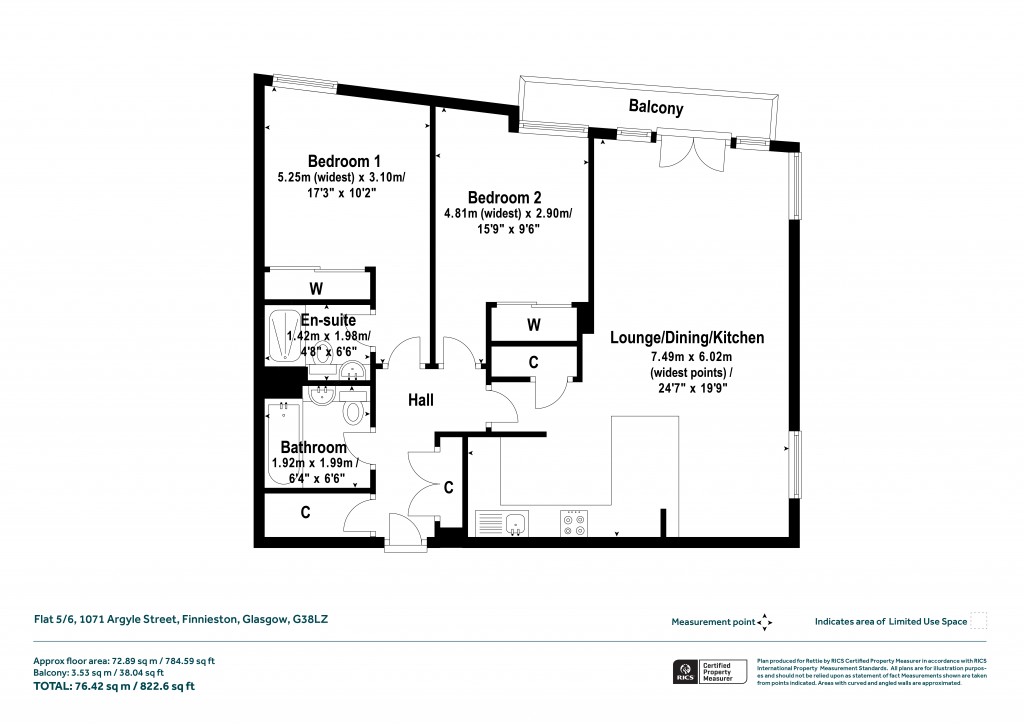 Floorplans For Flat 5/6, Argyle Street, Finnieston, Glasgow